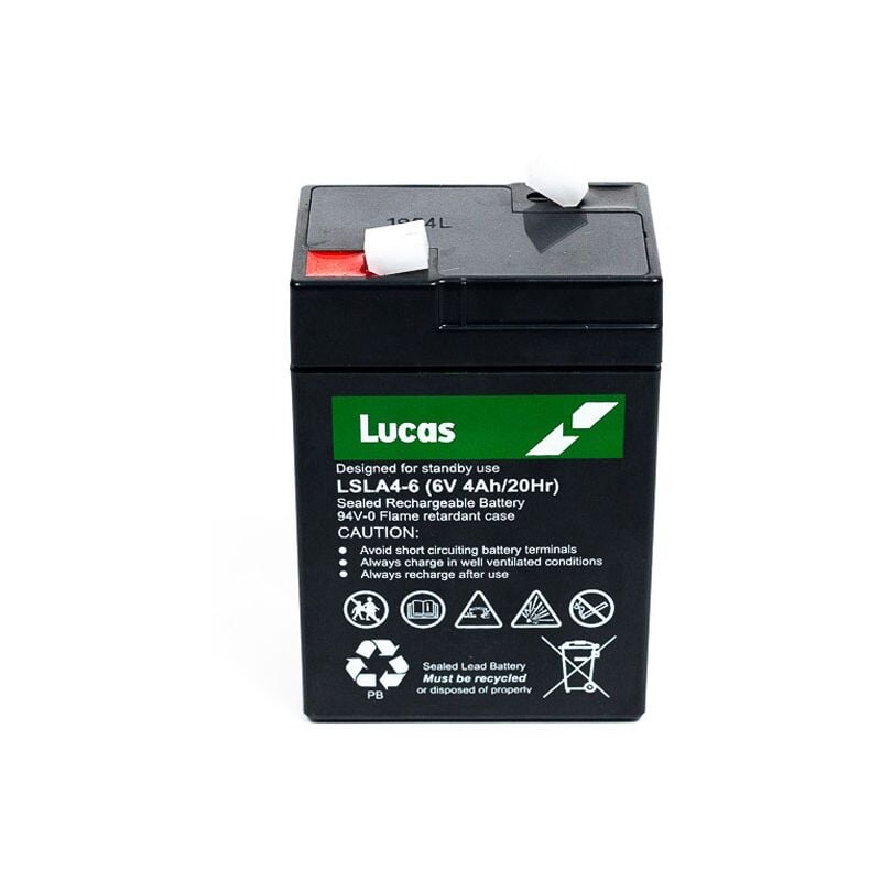 Batterie Plomb Etanche Stationnaire Lucas vrla agm LSLA4-6 6V 4Ah.