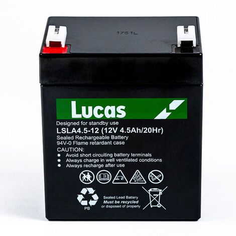 Batterie Plomb étanche Stationnaire Lucas VRLA AGM LSLA4.5-12 12V 4.5Ah.