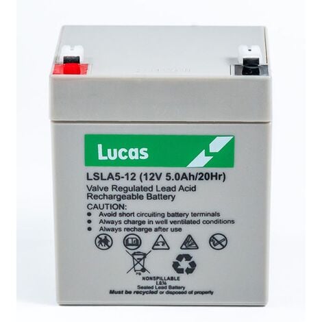 Batterie Plomb étanche Stationnaire Lucas VRLA AGM LSLA5-12 12V 5Ah.