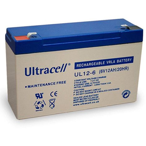 Batterie plomb étanche UL12-6 Ultracell 6v 12ah