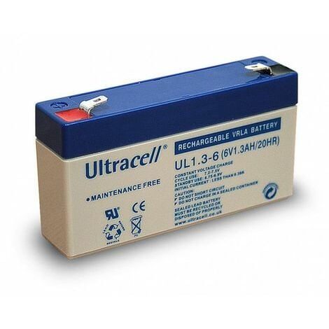 Batterie plomb étanche - Ultracell UL1.3-6 - 6v 1.3ah