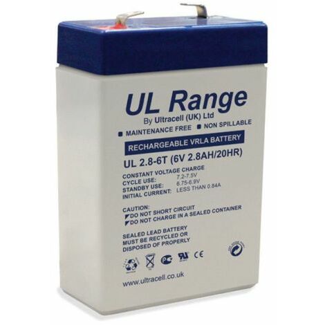 Batterie plomb étanche - Ultracell UL2.8-6 - 6v 2.8ah