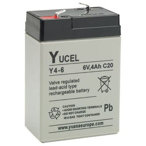 Batterie plomb étanche Y4-6 Yuasa Yucel 6v 4ah
