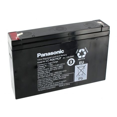 Batterie plomb Panasonic 6V 7.2Ah LC-R067R2P