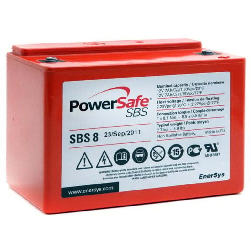 Batterie plomb pur Powersafe SBS8 12V 7Ah M4-F - Enersys