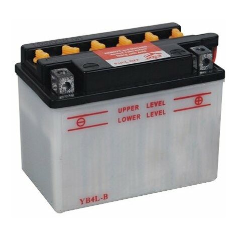 Batterie plomb renforcée 12V 4Ah – Compatible scooters et motos – Dimensions L: 120mm, l: 70mm, h: 92mm – Acide séparé inclus