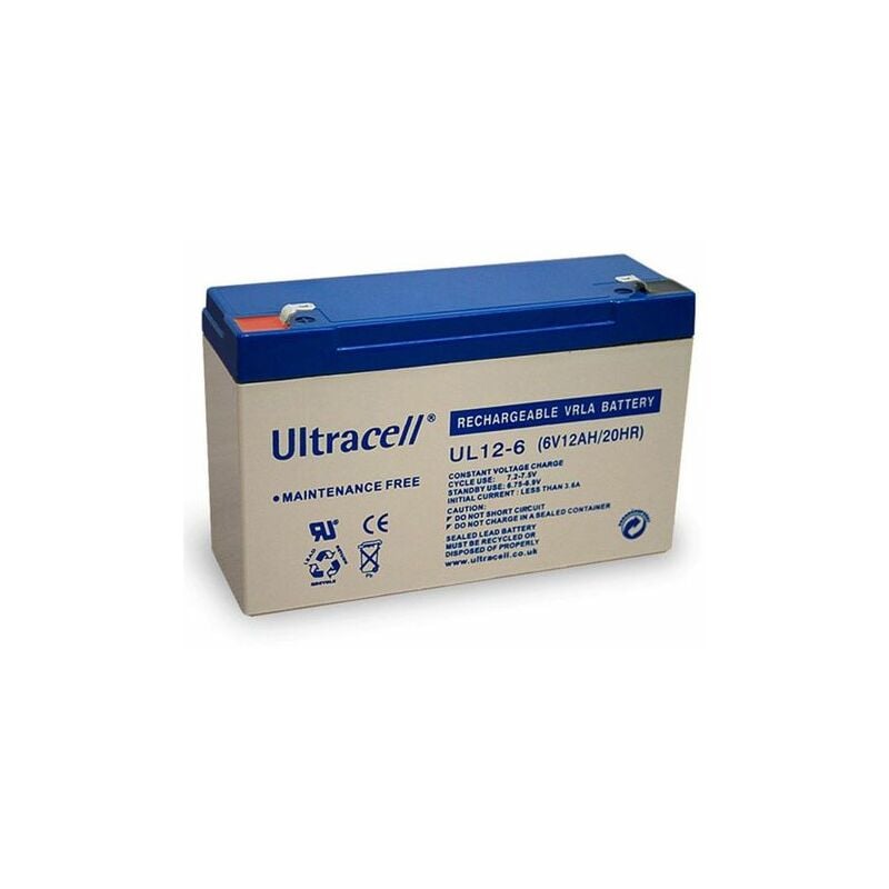 Batterie plomb étanche - Ultracell UL12-6 - 6v 12ah