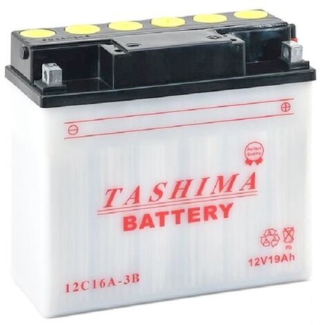 Batterie Plomb Tashima 12v, 19a. L: 180, L: 78, H:170mm, + à Droite Pour Autoportée, Moto. (livrée Sans Acide). - Batterie à Met