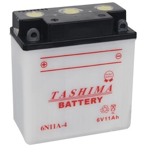 Batterie Plomb Tashima 6v, 11a. L: 122, L: 62, H:132mm, + à Gauche. (livrée Sans Acide) Pour Motos. - Batterie à Mettre En Acide