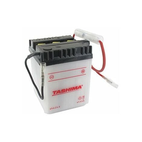 Batterie plomb TASHIMA 6V, 4A. L: 71, l: 71, H:96mm, + à droite pour scooter, motos. (livrée sans acide). - Batterie à mettre en