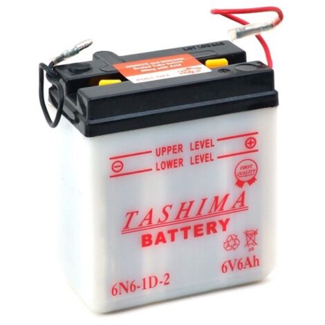 Batterie Plomb Tashima 6v, 6a. L: 99, L: 57, H:111mm, + à Droite Pour Motos. (livrée Sans Acide). - Batterie à Mettre En Acide A