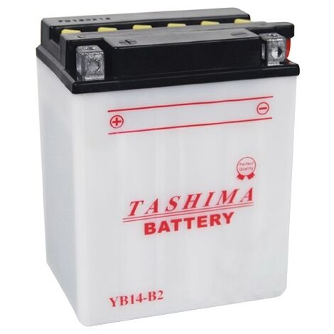 Batterie Plomb Tashima Renforcée 12v, 14a. L: 134, L: 89, H: 166mm, + à Gauche Pour Motos, Quads, Utilitaires. (livrée Avec Acid