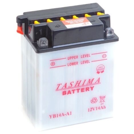 Batterie Plomb Tashima Renforcée 12v, 14a. L: 134, L: 89, H: 176mm, + à Gauche Pour Quads. (livrée Avec Acide Séparé). - Batteri