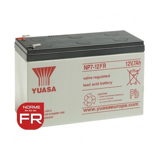 Yuasa - Batterie plomb 12V - 7.0Ah - NP7-12 fr - agm - S65
