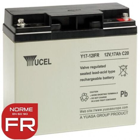 Batterie plomb - YUASA / YUCEL / YUVOLT - 12V - 17.0Ah - Y17-12 I FR - AGM