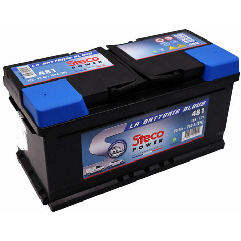 Batterie poids lourd n°12 12V 90Ah 760A – 481 – Technologie avancée pour démarrage rapide – Idéale pour véhicules lourds – Steco