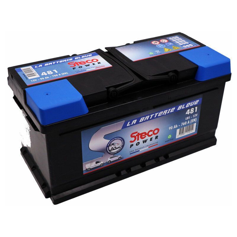 Steco - Batterie poids lourd n°12 12V 90Ah 760A 481 - Ce produit de marque est neuf.