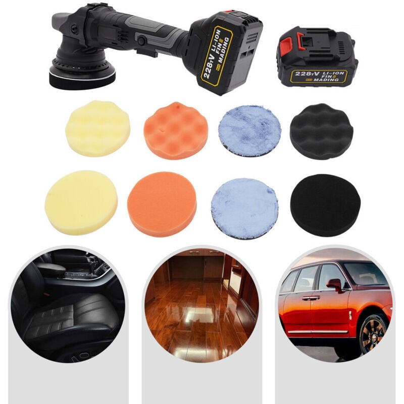 Batterie Polisseuse excentrique Batterie Polisseuse 3 vitesses 21V Auto Polisseuse