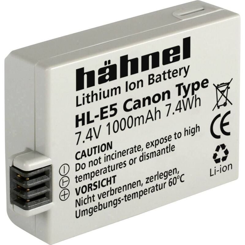 Fototechnik HL-E5 Batterie pour appareil photo Remplace laccu dorigine LP-E5 7.4 v 1000 mAh - blanc - Hähnel