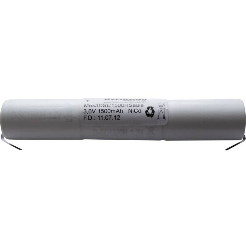 3DSC1500HSCLG Batterie pour éclairage de secours cosses à souder en u 3.6 v 1500 mAh - Beltrona