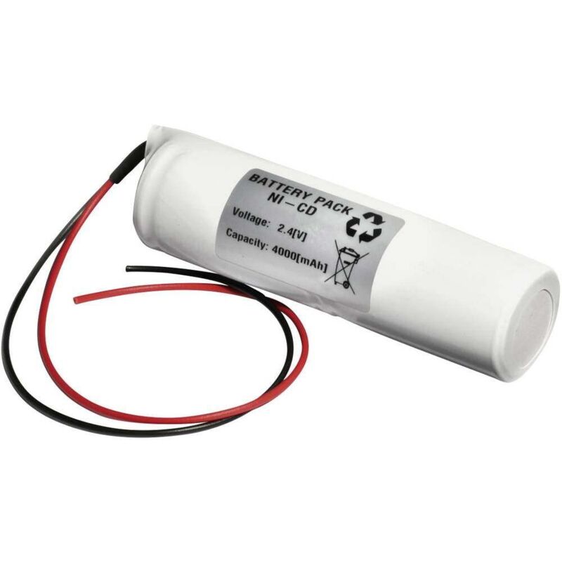 24D4000S Batterie pour éclairage de secours avec câble 2.4 v 4000 mAh - Emmerich