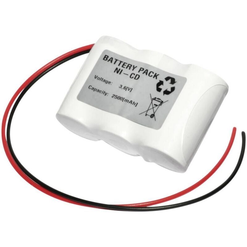 Emmerich - 36C2500R Batterie pour éclairage de secours avec câble 3.6 v 2500 mAh