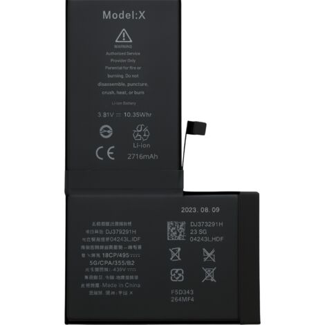 Batterie pour iPhone X - Batterie de remplacement 2716mAh Lithium-ion Phonillico®