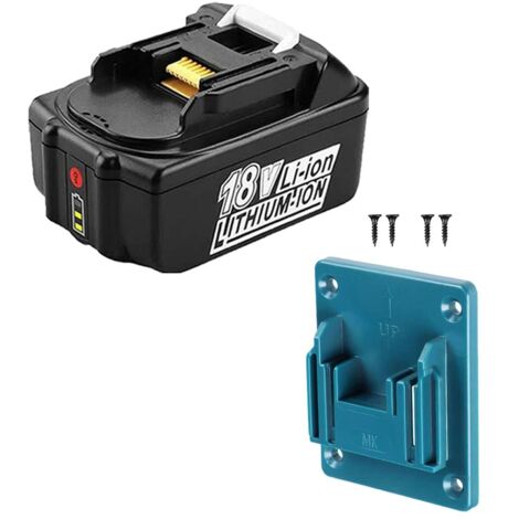 Batterie pour Makita 18V BL1850B BL1860B BL1840 BL1830 BL1815 LXT DMR107 DMR108 
avec LED remplacement+ Cadeau : Pendentif d'outil
