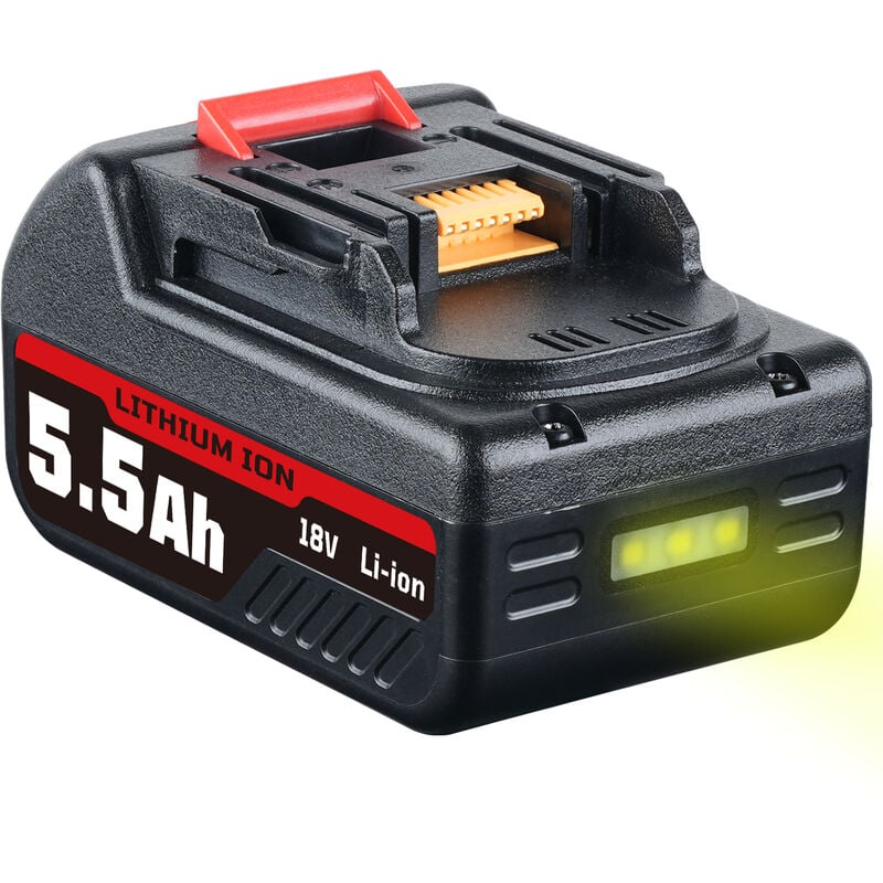 Pdstation - Batterie pour makita Outil sans Fil 18V Li-ION lxt 5,5Ah BL1850B BL1830B avec indicateur BL1860B BL1840B BL1830 BL1850 BL1860 BL1820