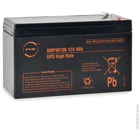 batterie - pour onduleur ups - nx 9-12 high rate - 12 volts - 9ah - enix energies amp90106