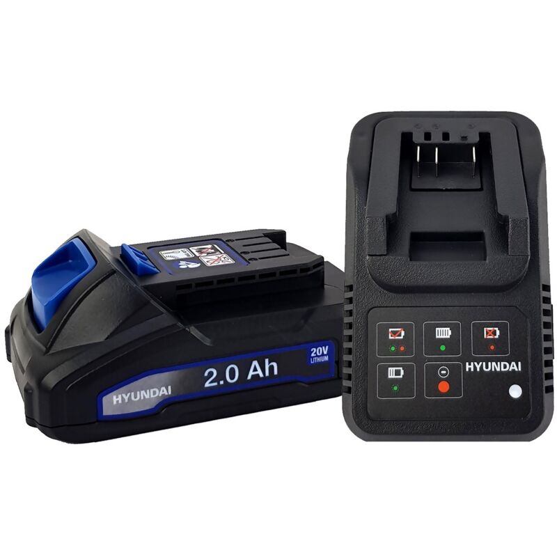 Batterie pour outil électroportatif Hyundai HBA20U2 - 2Ah avec Chargeur - Compatible avec tous les outils de la gamme 20V