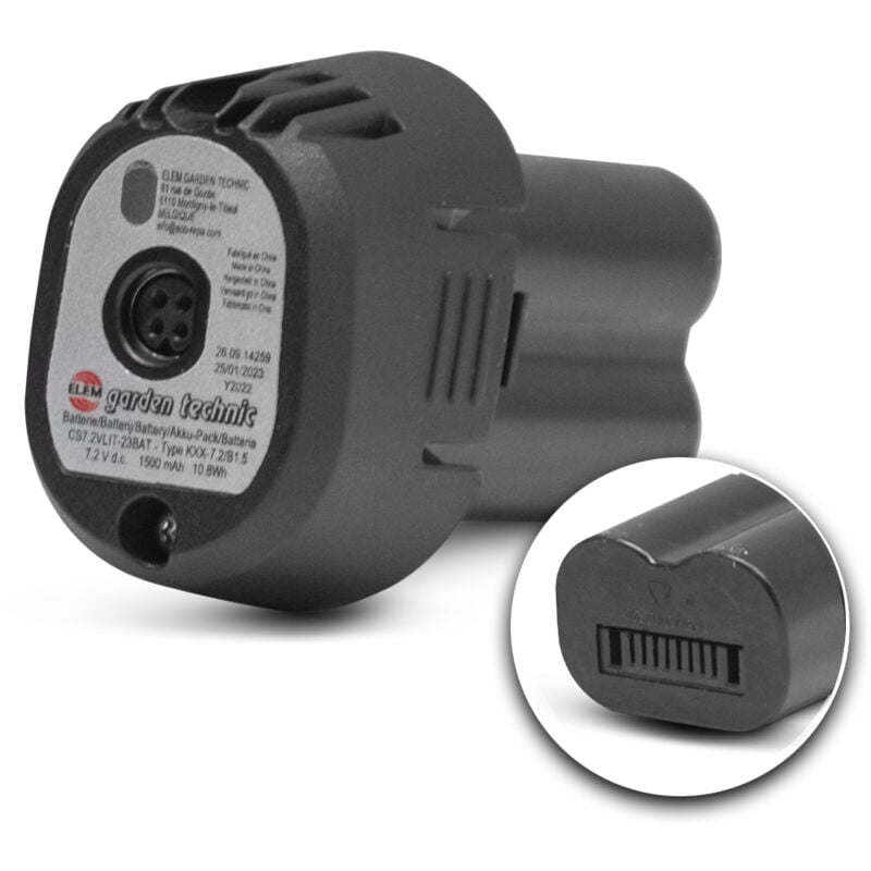 Elem Garden Technic - Batterie pour sécateur rechargeable 7.2v lithium - Elem Garden