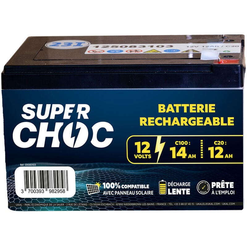 Ukal - Batterie rechargeable 12V 14Ah superchoc
