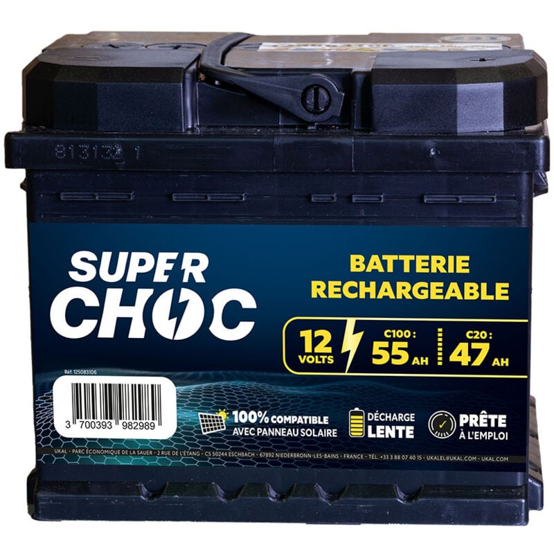 Batterie rechargeable 12V 55Ah SUPERCHOC