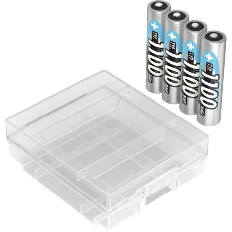 Batterie rechargeable ANSMANN NiMH Micro 1100 mAh, 4 pièces, avec boîte à piles