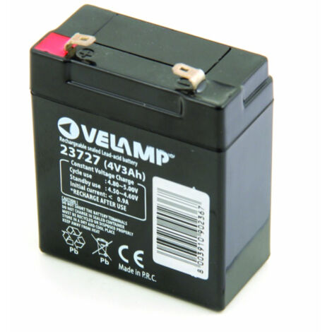 Batterie rechargeable au plomb 4V 3Ah - VELAMP - 23727