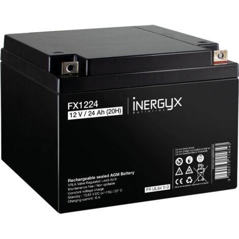 Batterie rechargeable VRLA 12V / 24 Ah - Bac FR UL94 V-0 - 165 x 177 x 126 mm