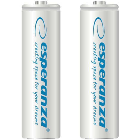Batterie ricaricabili esperanza ni mh aa 2000mah 2pz bianco