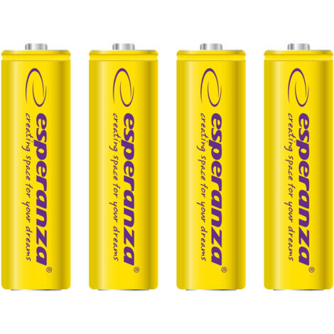 Batterie ricaricabili esperanza ni mh aa 2000mah 4pz giallo