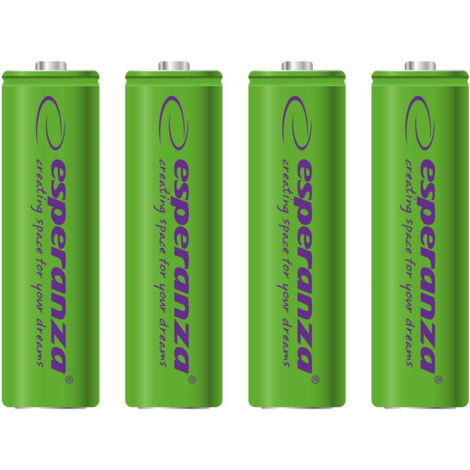 Batterie ricaricabili esperanza ni mh aa 2000mah 4pz verde
