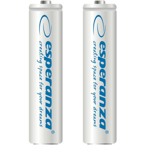 Batterie ricaricabili esperanza ni mh aaa 1000mah 2pz bianco