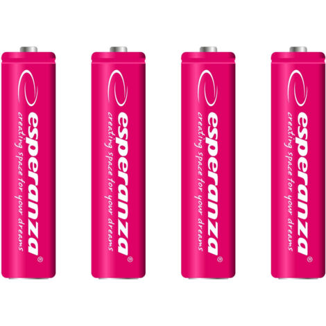 Batterie ricaricabili esperanza ni mh aaa 1000mah 4pz rosso