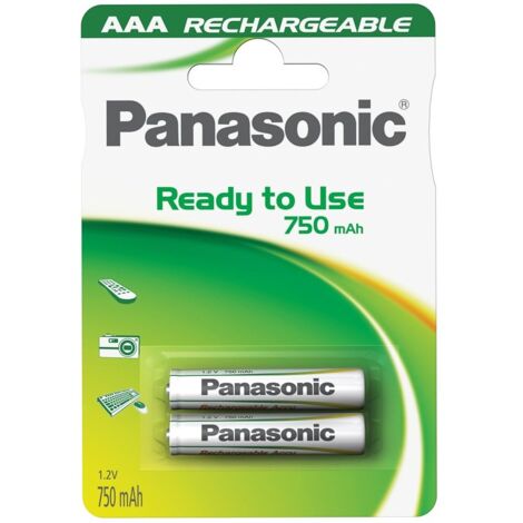 Batterie ricaricabili Ni-Mh ministilo AAA 1,2V 750mAh Panasonic "Ready to Use" 2