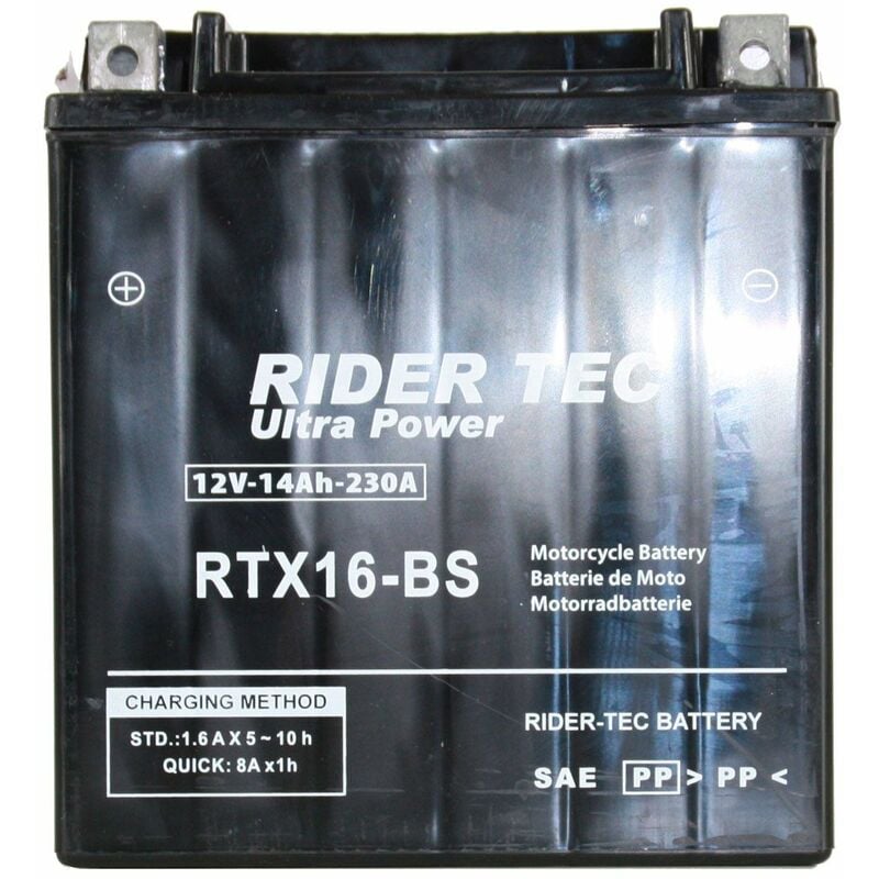 Batterie Moto Rtx16-bs Sans Entretien 12v 14ah 230a Rider-tec