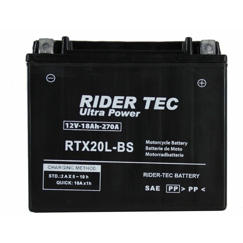 Rider Tec - Batterie Moto Rtx20l-bs Sans Entretien 12v 18ah 270a Rider-tec