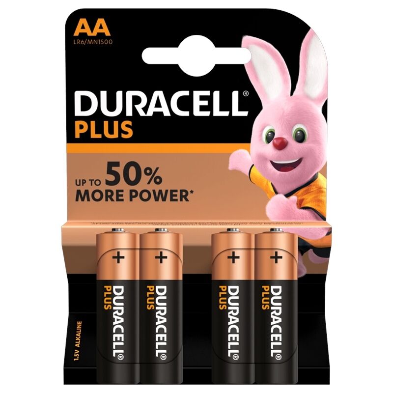 Image of Duracell - Batterie Stilo aa 1,5 Volt Plus Alkaline MN1500 aa