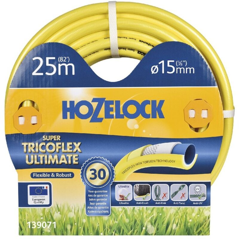 Tuyau d'arrosage multi usage ultra robuste - jaune (36 uc/pal) - 15mm - 20 m - Hozelock
