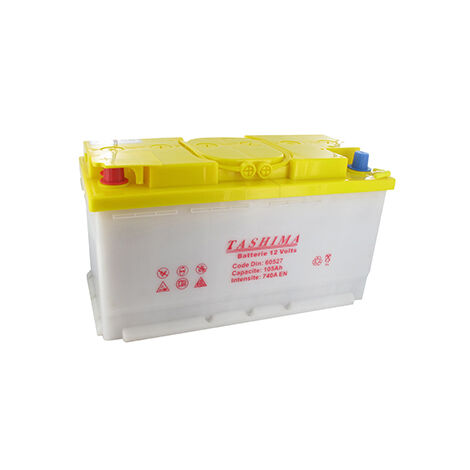Batterie Tashima 12v - 105a + à Gauche Adaptable Pour Kubota Modèles L345- Ii- Dt, L3750, L4150, M5400- Dt- L: 345mm, L: 175mm,