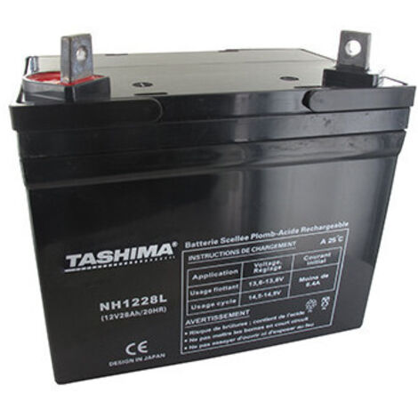 Batterie Tashima Agm 100% étanche 12v, 28a Pour Autoportée. L: 195, L: 130, H: 180, + à Gauche. - Batterie à Mettre En Acide Ava