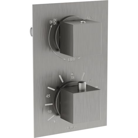 Batterie thermostatique bain-douche Mexen Cube 2 sorties, graphite - 77502-66